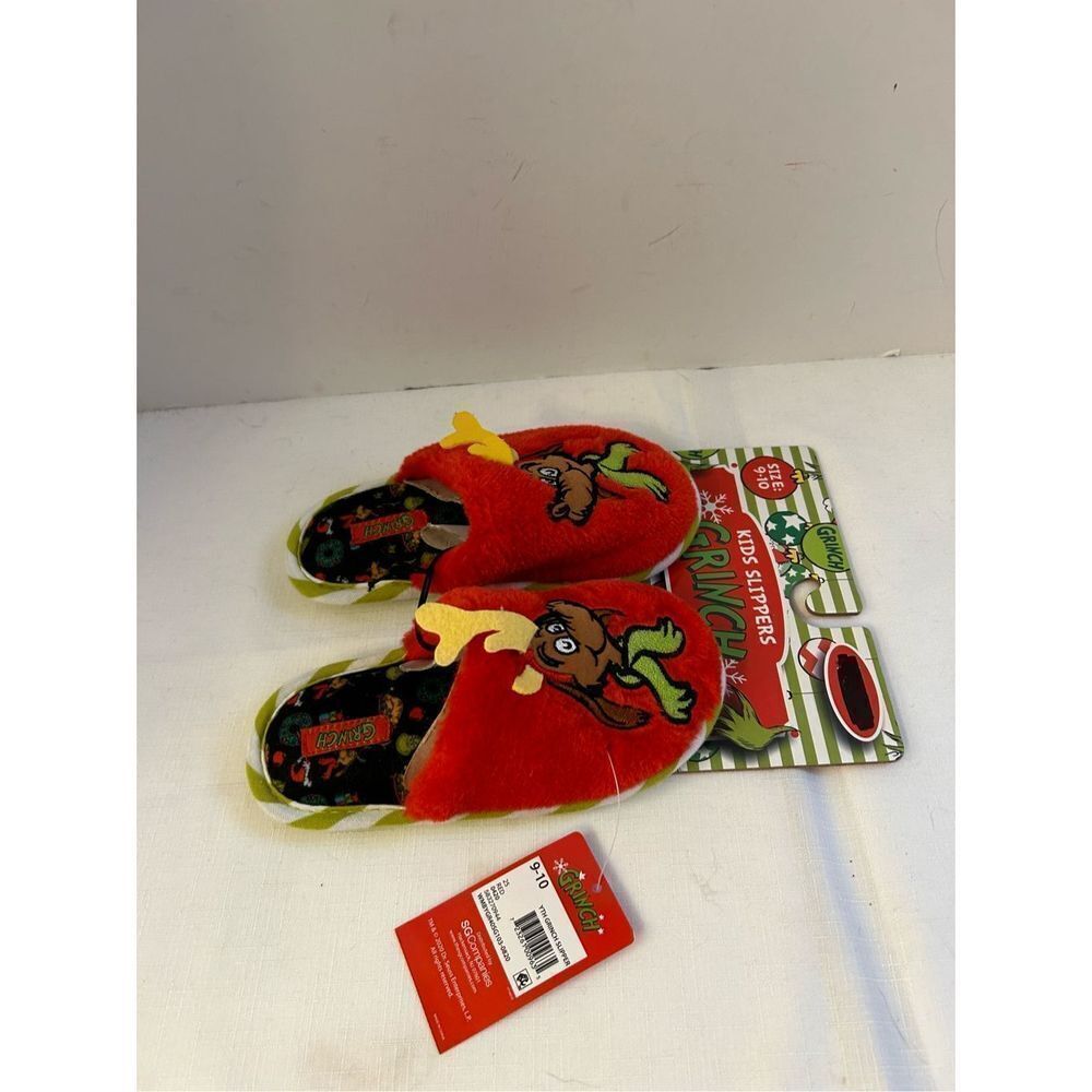 Grinch slippers‎ youth size 9-10 new